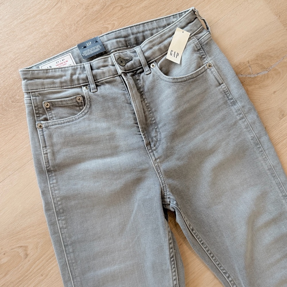 NEW Gap Vintage Slim Sky High 27 Jeans Gray - Picture 4 of 10